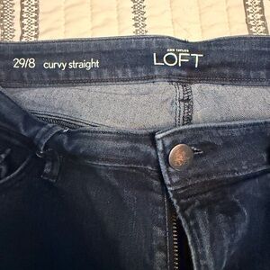 LOFT Curvy Straight Jeans in Dark Indigo